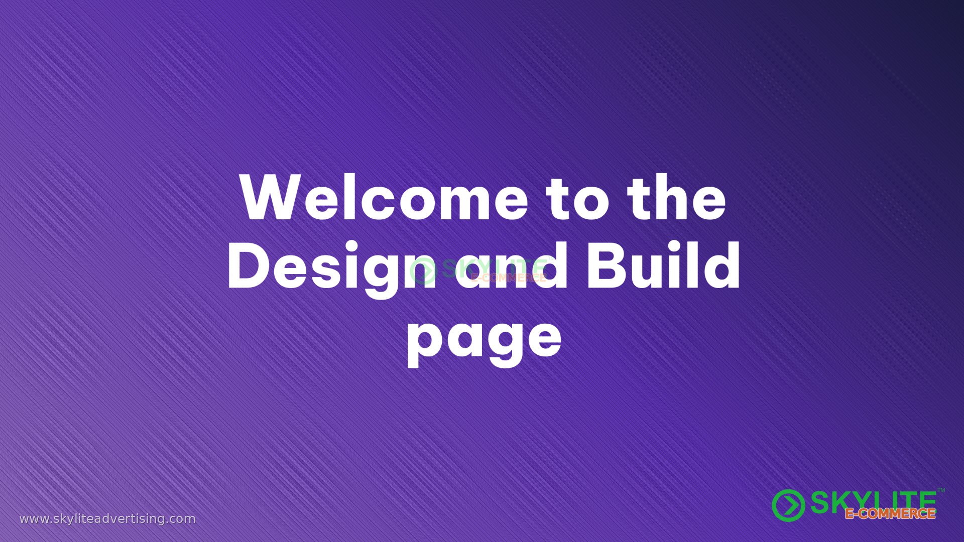 Welcome to the Design and Build page