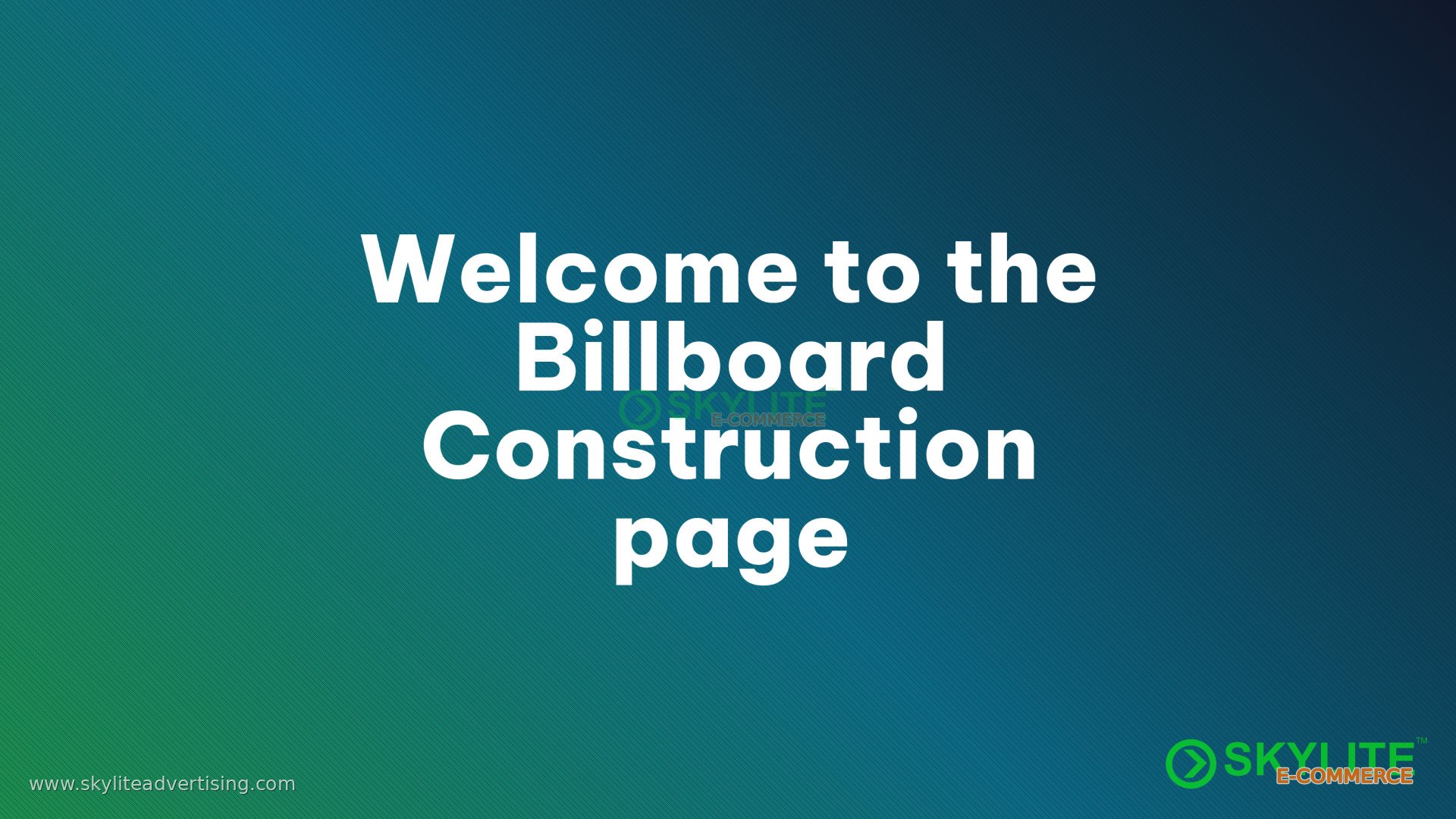 Welcome to the Billboard Construction page