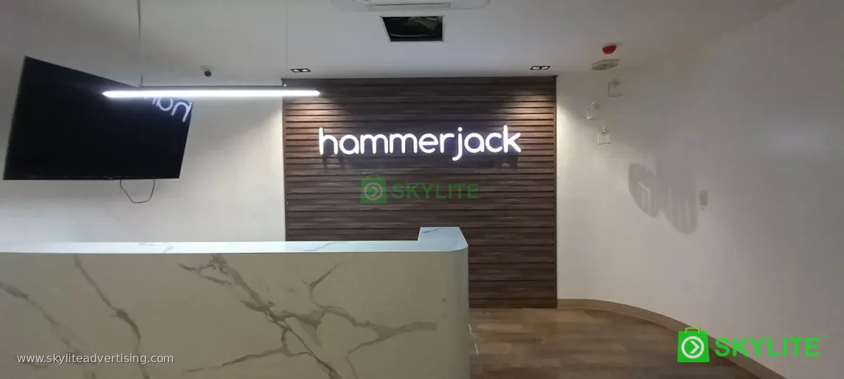 Hammerjack Lighted Acrylic Build Up Sign